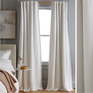 QUINCE 48x108 European Linen Room Darkening Curtain Cream 9448